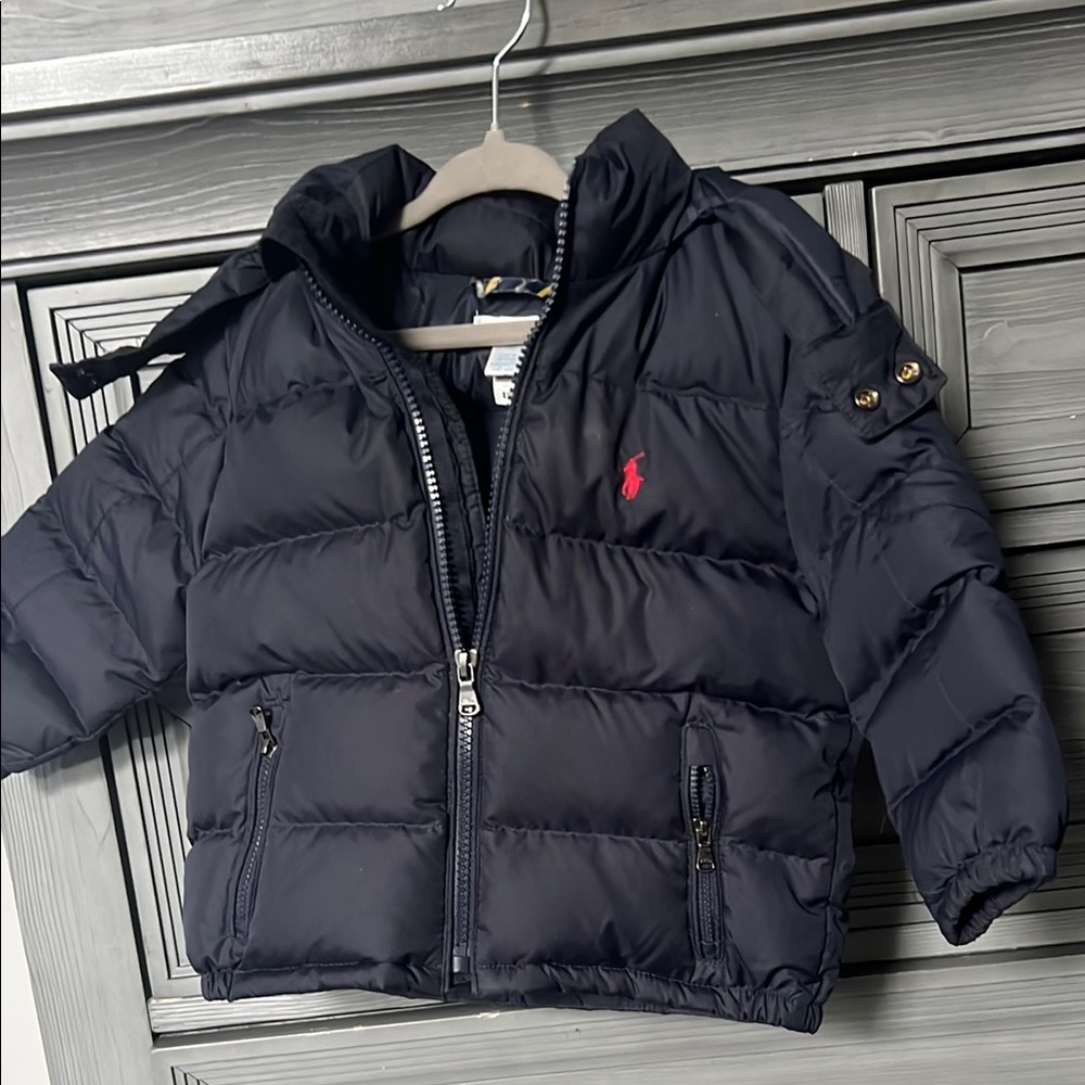 Polo by Ralph Lauren Navy Puffer Jacket with Red Pony